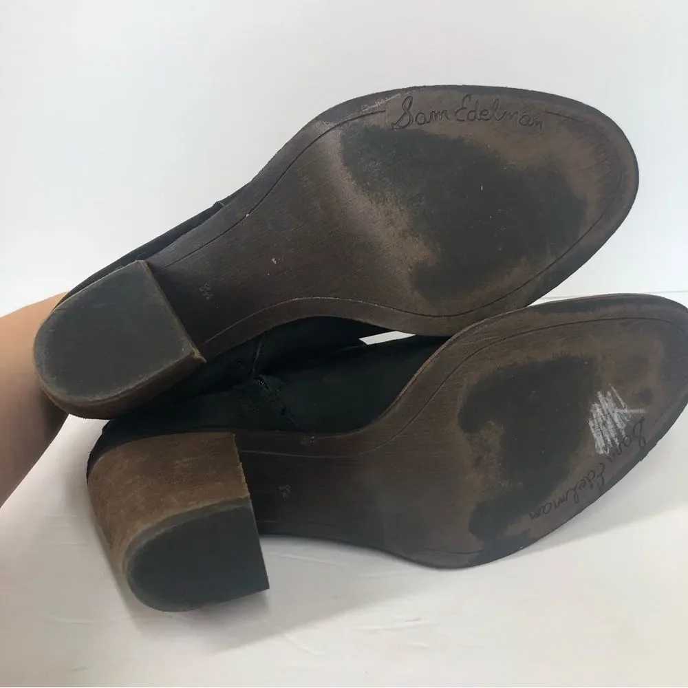 Sam Edelman Morris Buckle Wrap Ankle Bootie Suede Leather 8.5